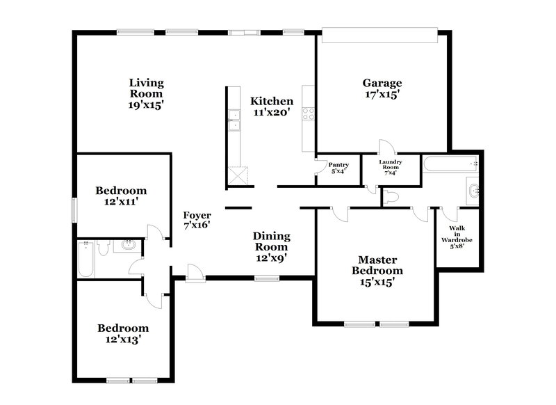 2,265/Mo, 1017 Hollow Oak Rd Lancaster, TX 75134 Floor Plan View