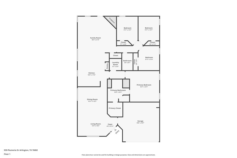 2,335/Mo, 939 Plumeria Dr Arlington, TX 76002 Floor Plan View