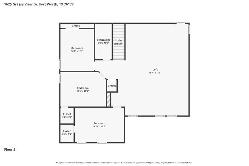 2,750/Mo, 1625 Grassy View Dr Fort Worth, TX 76177 Floor Plan View
