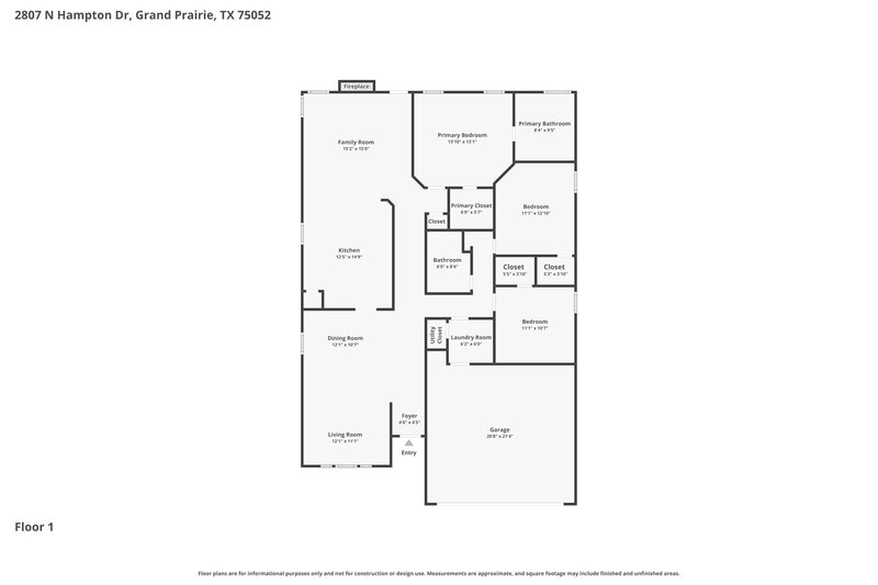 2,535/Mo, 2807 N Hampton Dr Grand Prairie, TX 75052 Floor Plan View