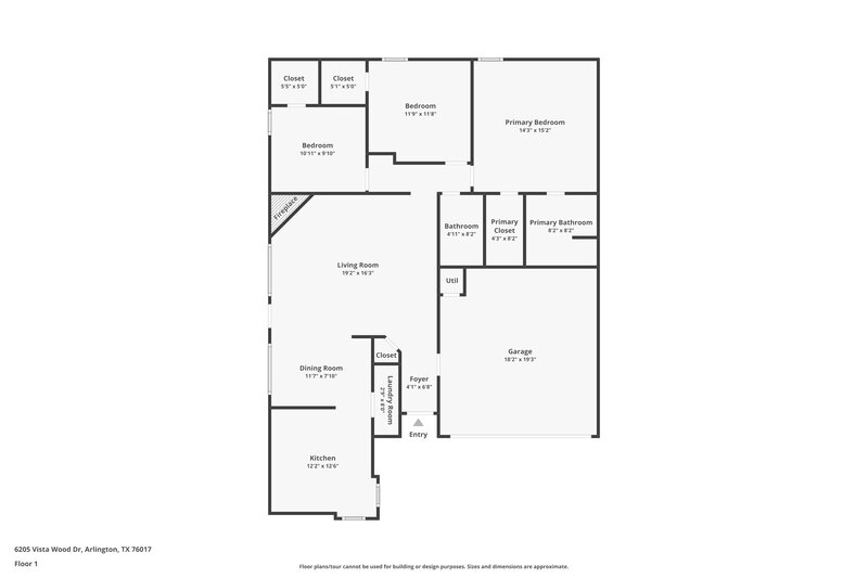 2,075/Mo, 6205 Vista Wood Dr Arlington, TX 76017 Floor Plan View