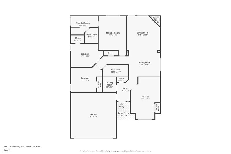 2,000/Mo, 2525 Concina Way Fort Worth, TX 76108 Floor Plan View