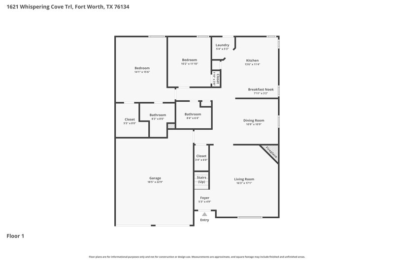 2,080/Mo, 1621 Whispering Cove Trl Fort Worth, TX 76134 Floor Plan View