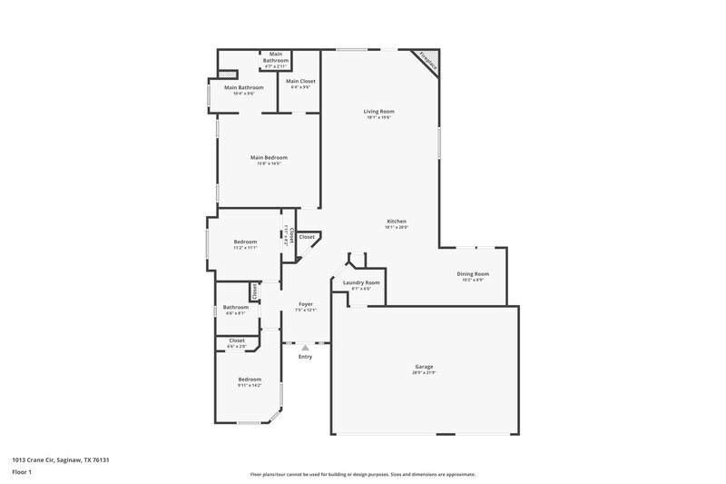 2,065/Mo, 1013 Crane Cir Saginaw, TX 76131 Floorplan View