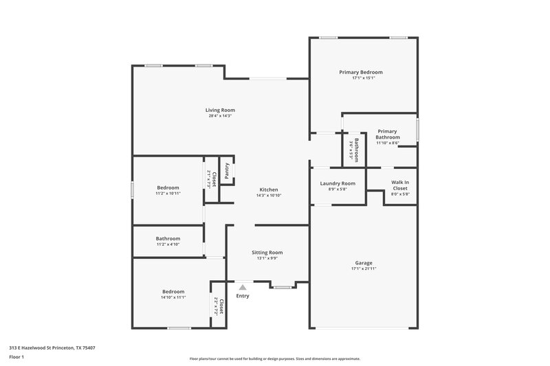 1,785/Mo, 313 E Hazelwood St Princeton, TX 75407 Floor Plan View