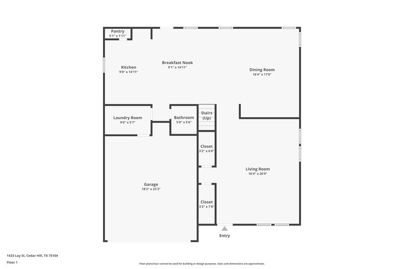 2,235/Mo, 1433 Lay St Cedar Hill, TX 75104 Floor Plan View