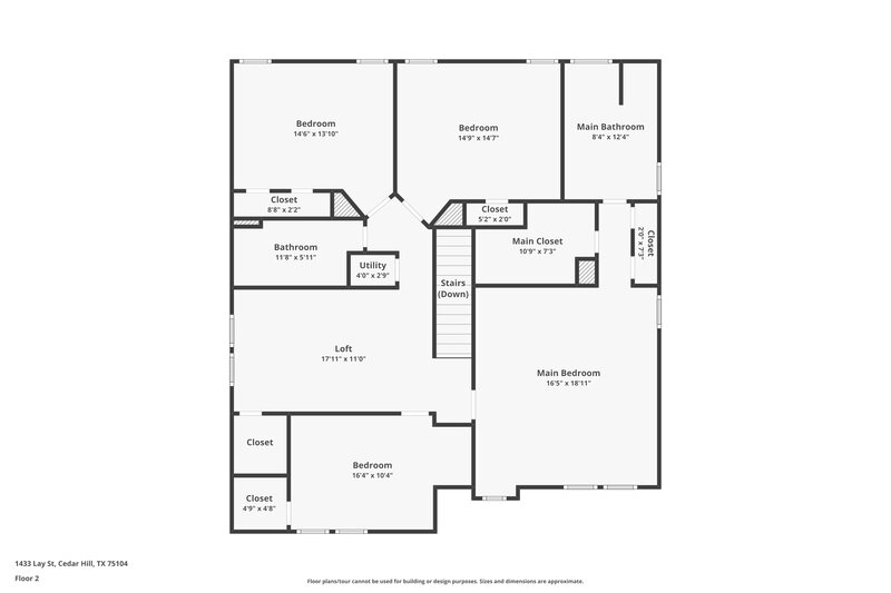 2,235/Mo, 1433 Lay St Cedar Hill, TX 75104 Floor Plan View 2