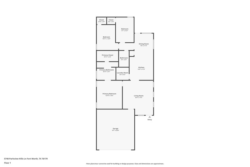 1,770/Mo, 5740 Parkview Hills Ln Fort Worth, TX 76179 Floor Plan View