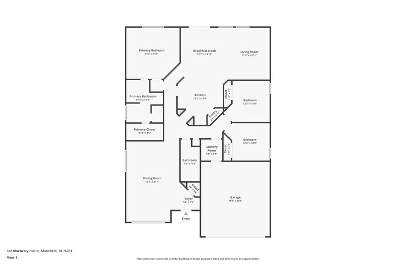 2,240/Mo, 522 Blueberry Hill Ln Mansfield, TX 76063 Floor Plan View