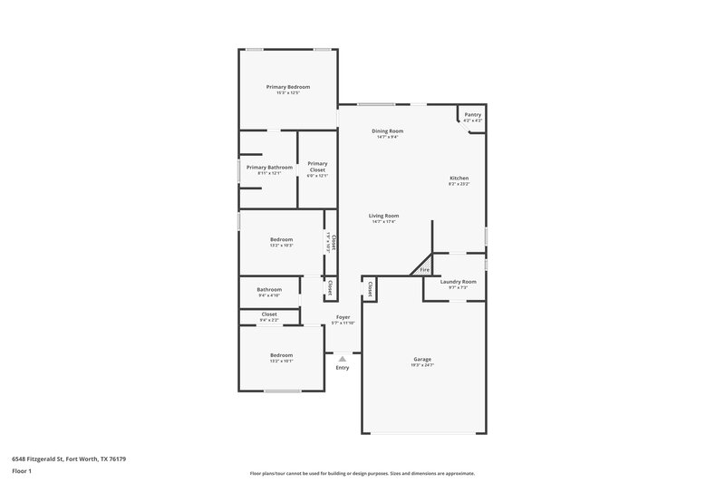 2,250/Mo, 6548 Fitzgerald St Fort Worth, TX 76179 Floor Plan View