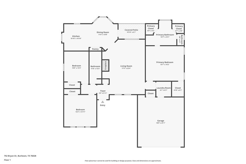 2,235/Mo, 752 Bryan Dr Burleson, TX 76028 Floor Plan View