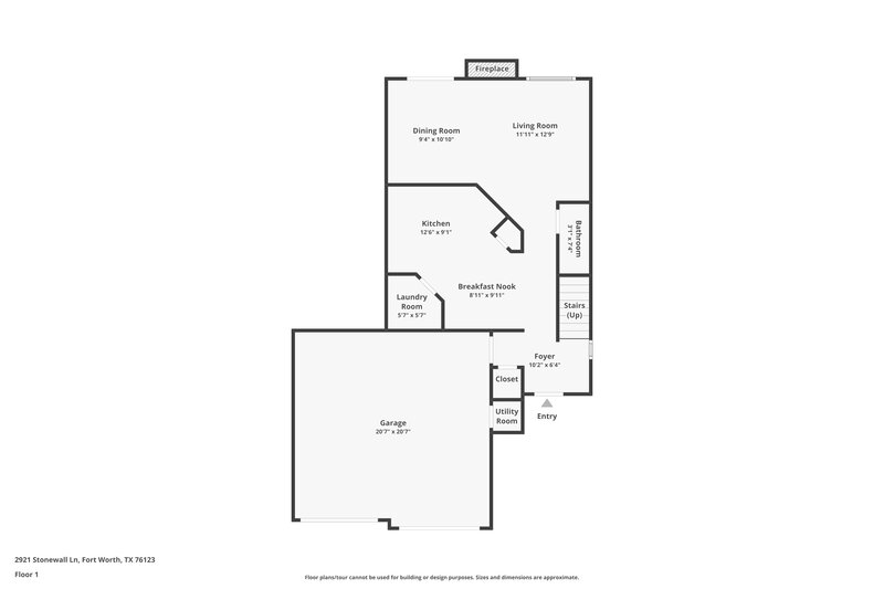 1,960/Mo, 2921 Stonewall Ln Fort Worth, TX 76123 Floor Plan View