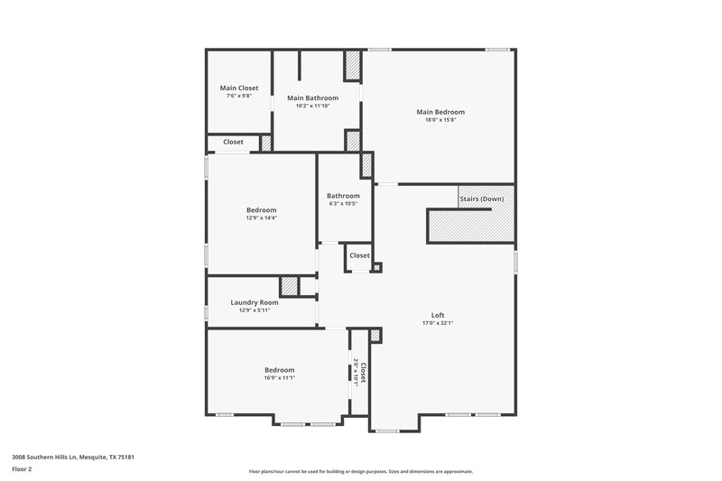 2,705/Mo, 3008 Southern Hills Ln Mesquite, TX 75181 Floor Plan View