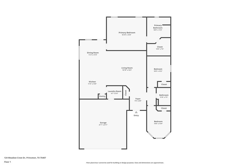 1,990/Mo, 124 Meadow Crest Dr Princeton, TX 75407 Floor Plan View
