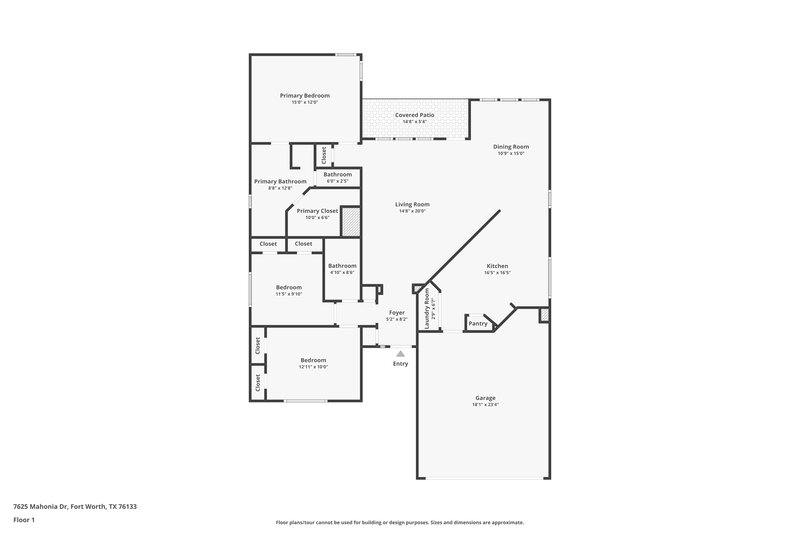 1,930/Mo, 7625 Mahonia Dr Fort Worth, TX 76133 Floor Plan View