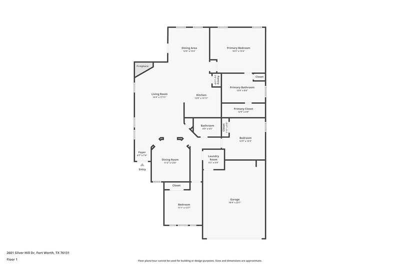 2,085/Mo, 2601 Silver Hill Dr Fort Worth, TX 76131 Floor Plan View