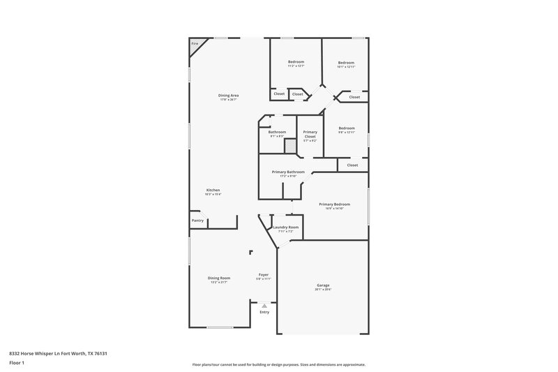 2,335/Mo, 8332 Horse Whisper Ln Fort Worth, TX 76131 Floor Plan View