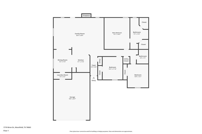 2,315/Mo, 1719 Wren Dr Mansfield, TX 76063 Floor Plan View