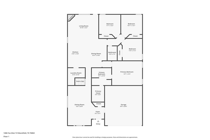3,750/Mo, 1406 Fox Glen Trl Mansfield, TX 76063 Floor Plan View