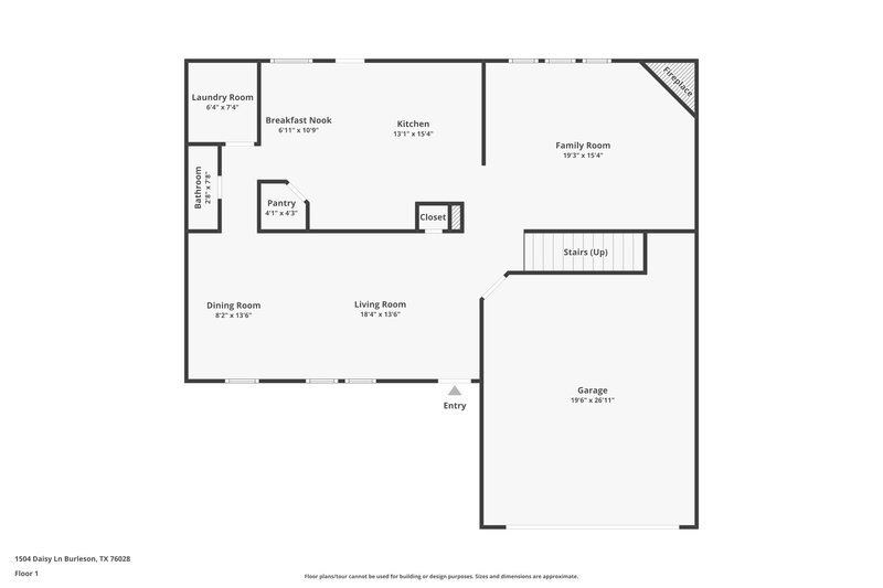 2,505/Mo, 1504 Daisy Ln Burleson, TX 76001 Floor Plan View 2