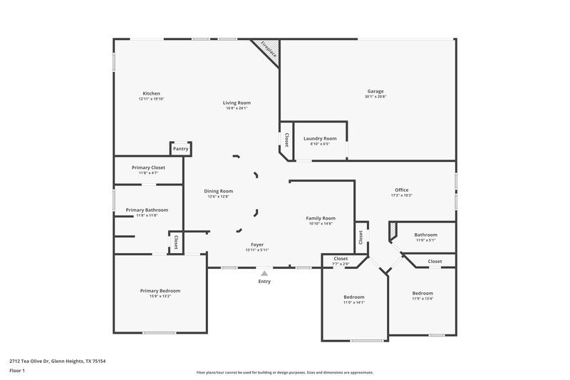 2,740/Mo, 2712 Tea Olive Dr Glenn Heights, TX 75154 Floor Plan View