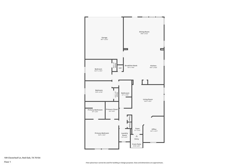 2,185/Mo, 109 Clover Leaf Ln Red Oak, TX 75154 Floor Plan View