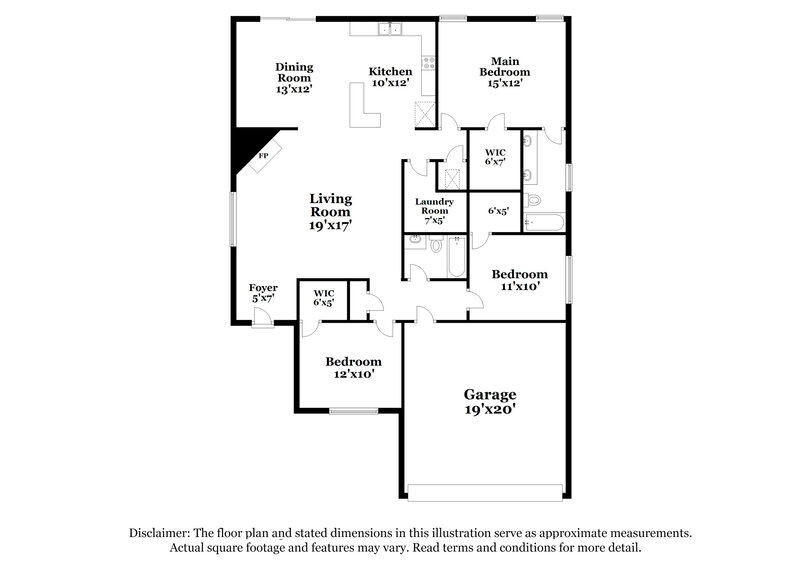 1,725/Mo, 341 Dakota Ridge Dr Fort Worth, TX 76134 Floor Plan View