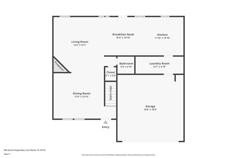 2,290/Mo, 956 Stone Chapel Way Fort Worth, TX 76179 Floor Plan View