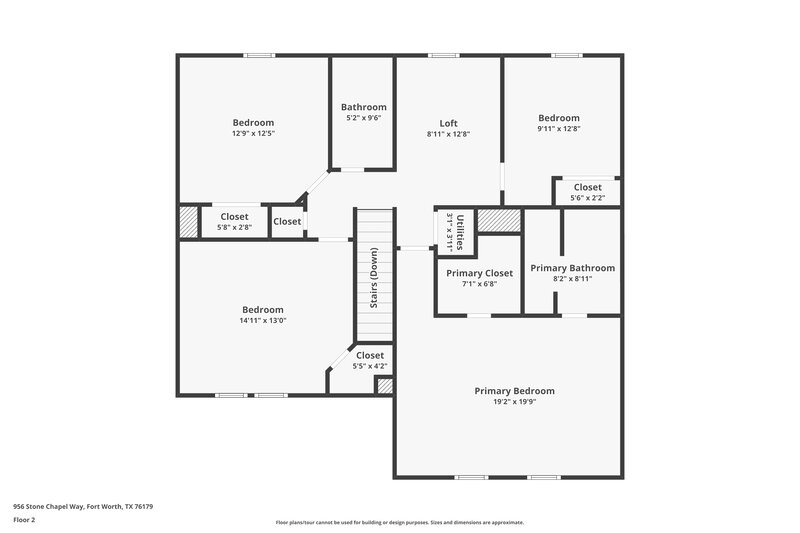 2,290/Mo, 956 Stone Chapel Way Fort Worth, TX 76179 Floor Plan View 2