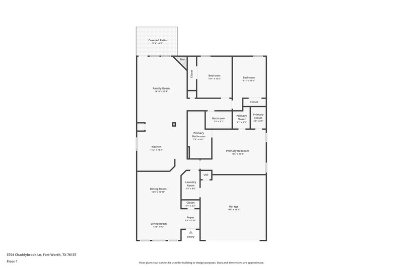 2,015/Mo, 3704 Chaddybrook Ln Fort Worth, TX 76137 Floor Plan View