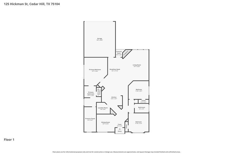 2,425/Mo, 125 Hickman St Cedar Hill, TX 75104 Floor Plan View