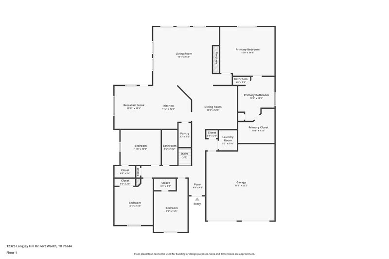 2,515/Mo, 12325 Langley Hill Dr Fort Worth, TX 76244 Floor Plan View