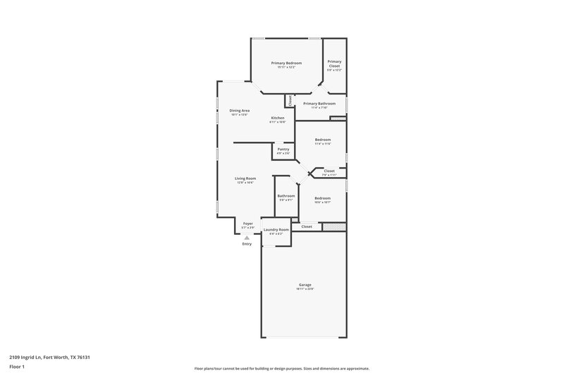 1,820/Mo, 2109 Ingrid Ln Fort Worth, TX 76131 Floor Plan View