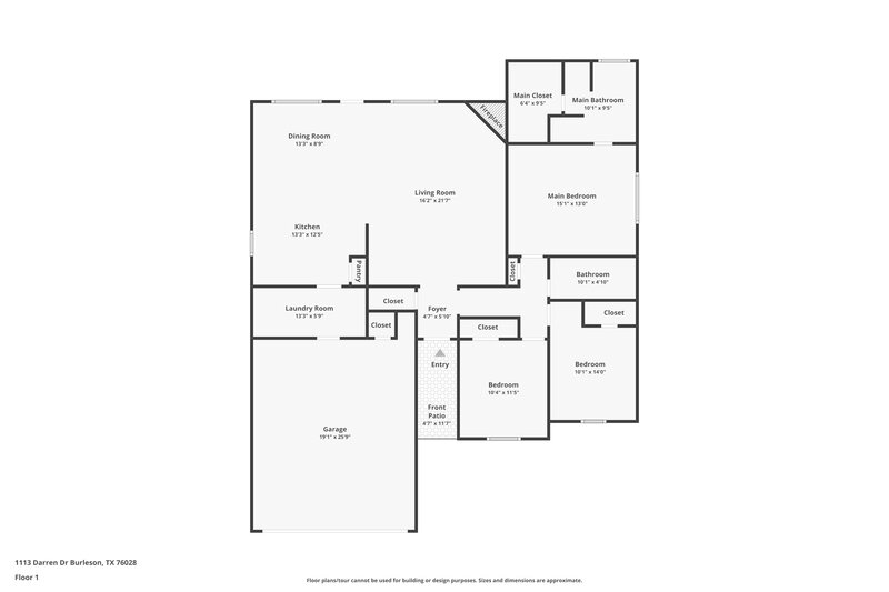 1,830/Mo, 1113 Darren Dr Burleson, TX 76028 Floor Plan View