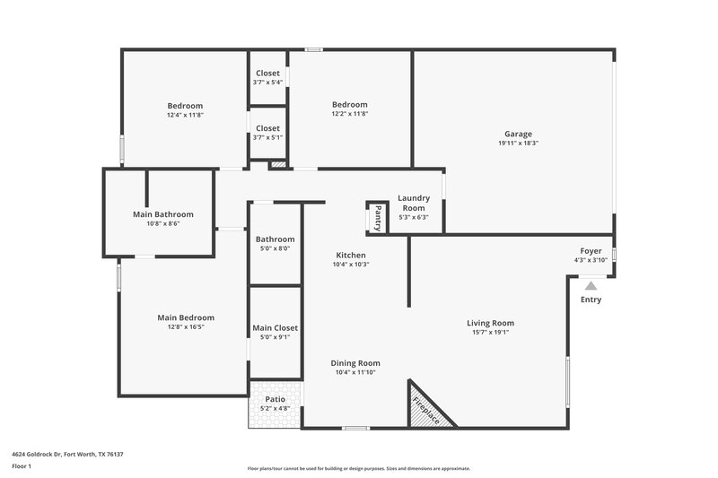 1,795/Mo, 4624 Goldrock Dr Fort Worth, TX 76137 Floor Plan View