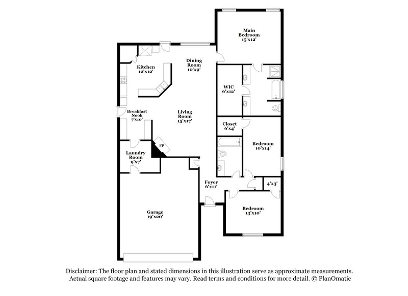 2,245/Mo, 6516 Fitzgerald St Fort Worth, TX 76179 Floor Plan View