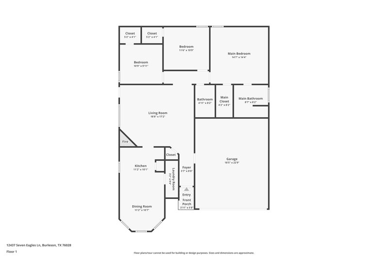 1,780/Mo, 12437 Seven Eagles Ln Burleson, TX 76028 Floor Plan View