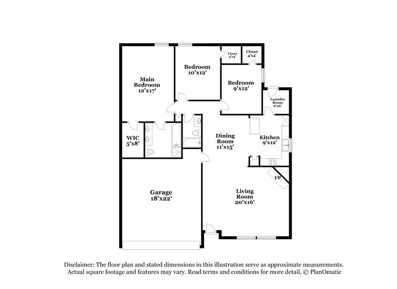 2,050/Mo, 1004 Carlin Ln Burleson, TX 76028 Floor Plan View