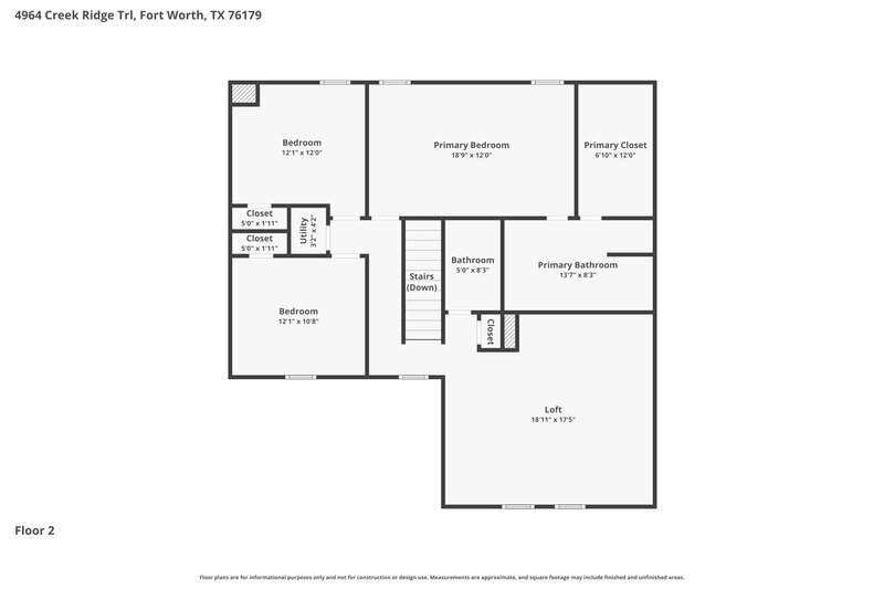 2,140/Mo, 4964 Creek Ridge Trl Fort Worth, TX 76179 Floor Plan View