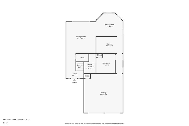 1,990/Mo, 5116 Waltham Ct Garland, TX 75043 Floor Plan View 2