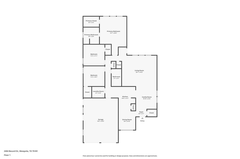2,235/Mo, 2404 Becard Dr Mesquite, TX 75181 Floor Plan View