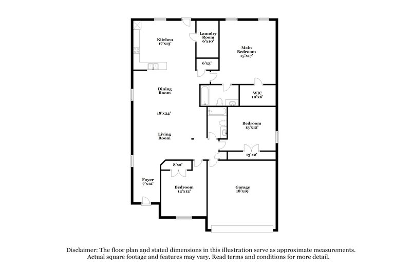 2,170/Mo, 1808 Kittredge Way Justin, TX 76247 Floor Plan View