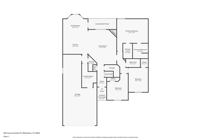 2,565/Mo, 509 Covent Garden Pl Midlothian, TX 76065 Floor Plan View