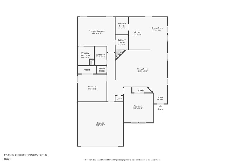 2,670/Mo, 5112 Royal Burgess Dr Fort Worth, TX 76135 Floor Plan View