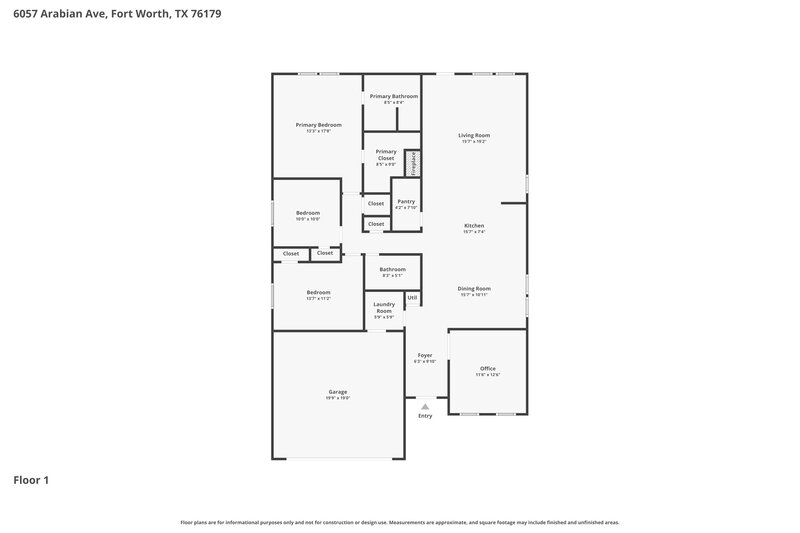 1,930/Mo, 6057 Arabian Ave Saginaw, TX 76179 Floor Plan View