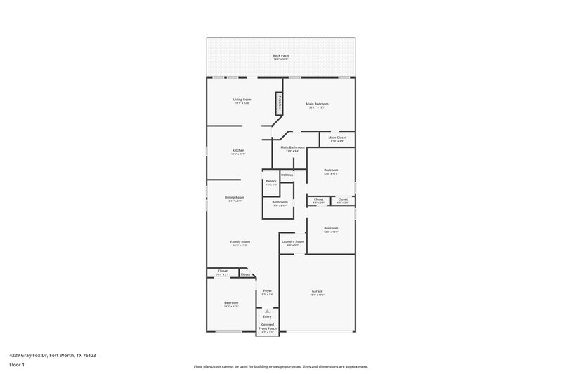 2,100/Mo, 4229 Gray Fox Dr Fort Worth, TX 76123 Floor Plan View