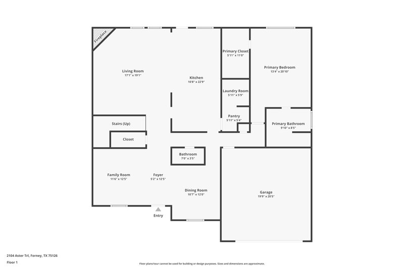 2,110/Mo, 2104 Aster Trl Forney, TX 75126 Floor Plan View