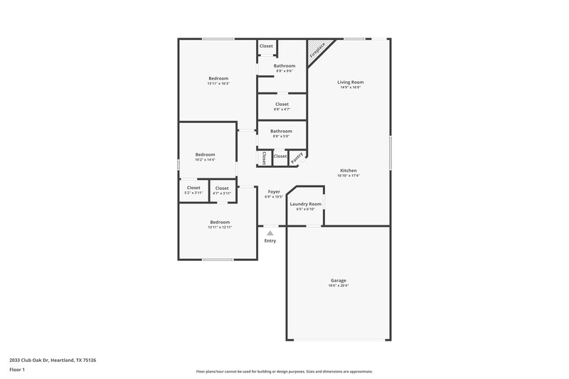 1,635/Mo, 2033 Club Oak Dr Heartland, TX 75126 Floor Plan View