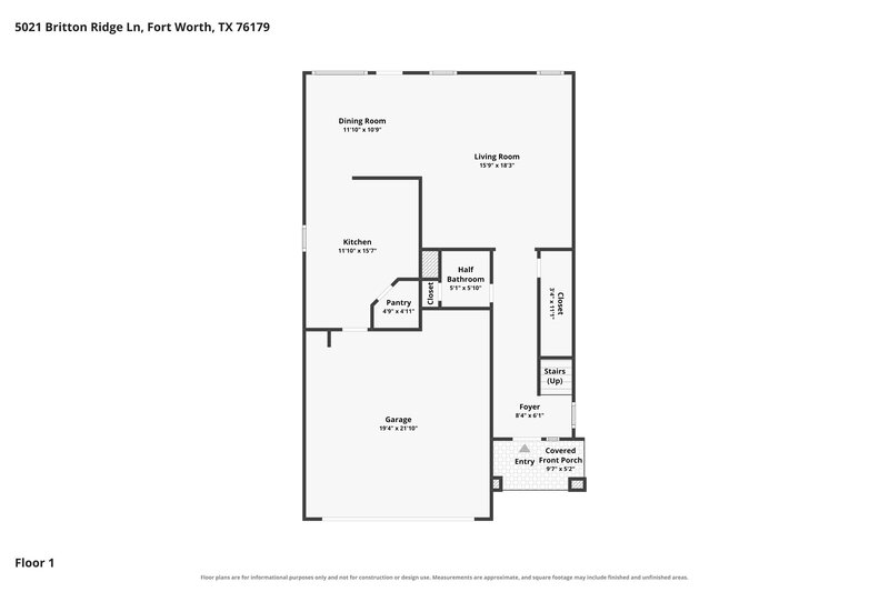 2,225/Mo, 5021 Britton Ridge Ln Fort Worth, TX 76179 Floor Plan View