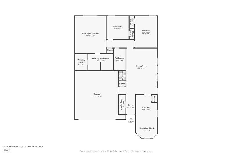 1,765/Mo, 6366 Rainwater Way Fort Worth, TX 76179 Floor Plan View
